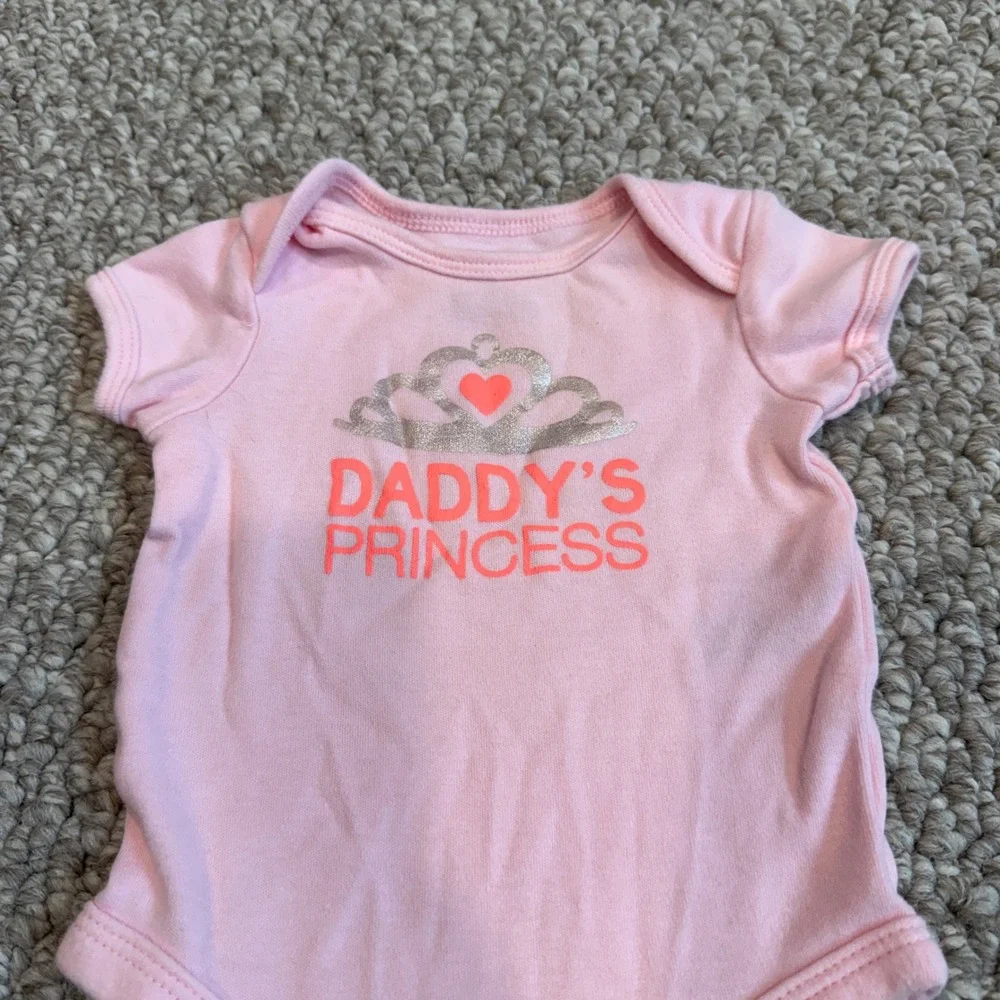 Carters Baby Girls Pink Daddys Princess Tiara Bodysuit Size Newborn